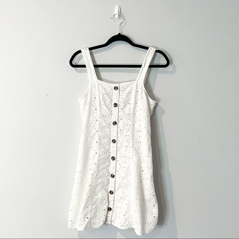 American Eagle Cream Button Mini Dress